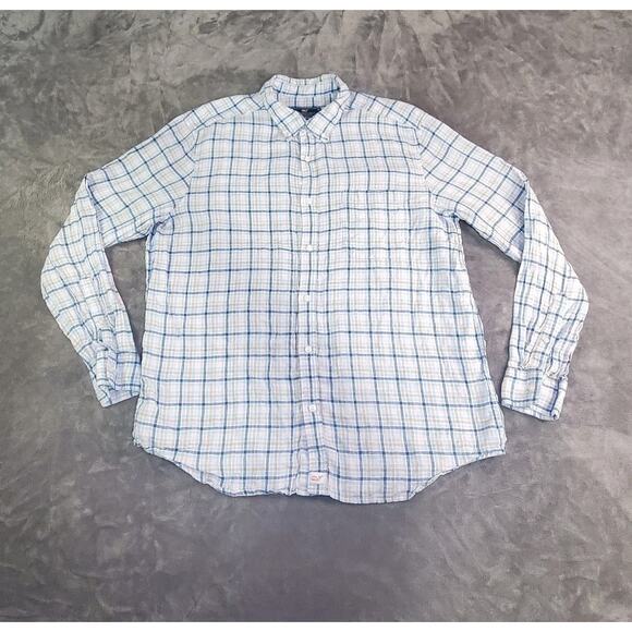 Vineyard Vines Other - Vineyard Vines 100% Linen Sz XL Classic Fit Shirt Mens Blue Pink Plaid C28-45